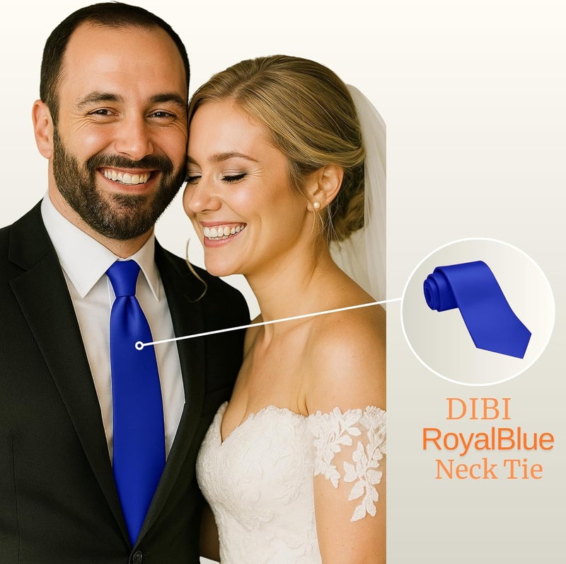 DIBI Solid Color Ties for Men, Formal Mens Ties, Neck Tie, Classic Tie for Boys Women Teens, Wedding Business Costume Necktie - Image 4